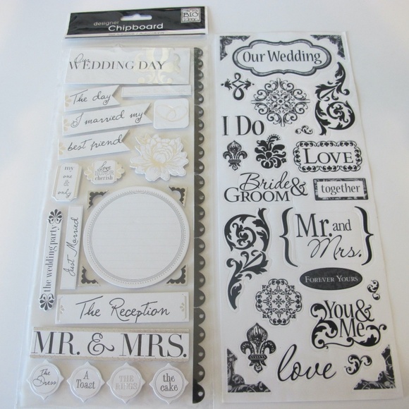 Designer Chipboard Other - Scrapbooking Stickers For Paper Crafts Wedding Day Bride Groom NWT